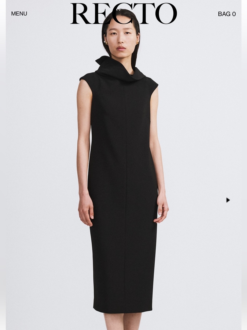 Recto Sleeveless Midi Dress with Sculpted Collar